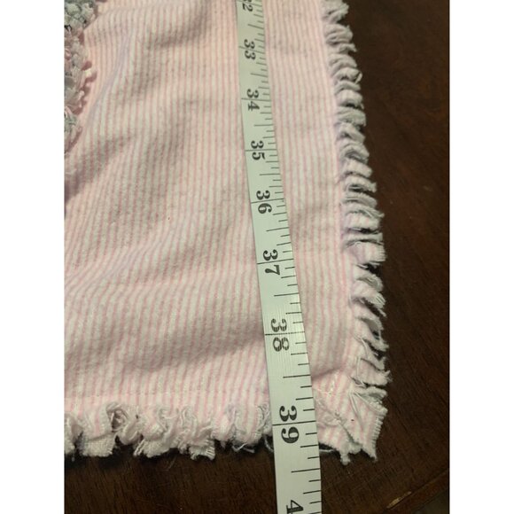 Flannel Baby Blanket 39x47 Pink Animal Print Floral Patchwork Cozy - Picture 3 of 5